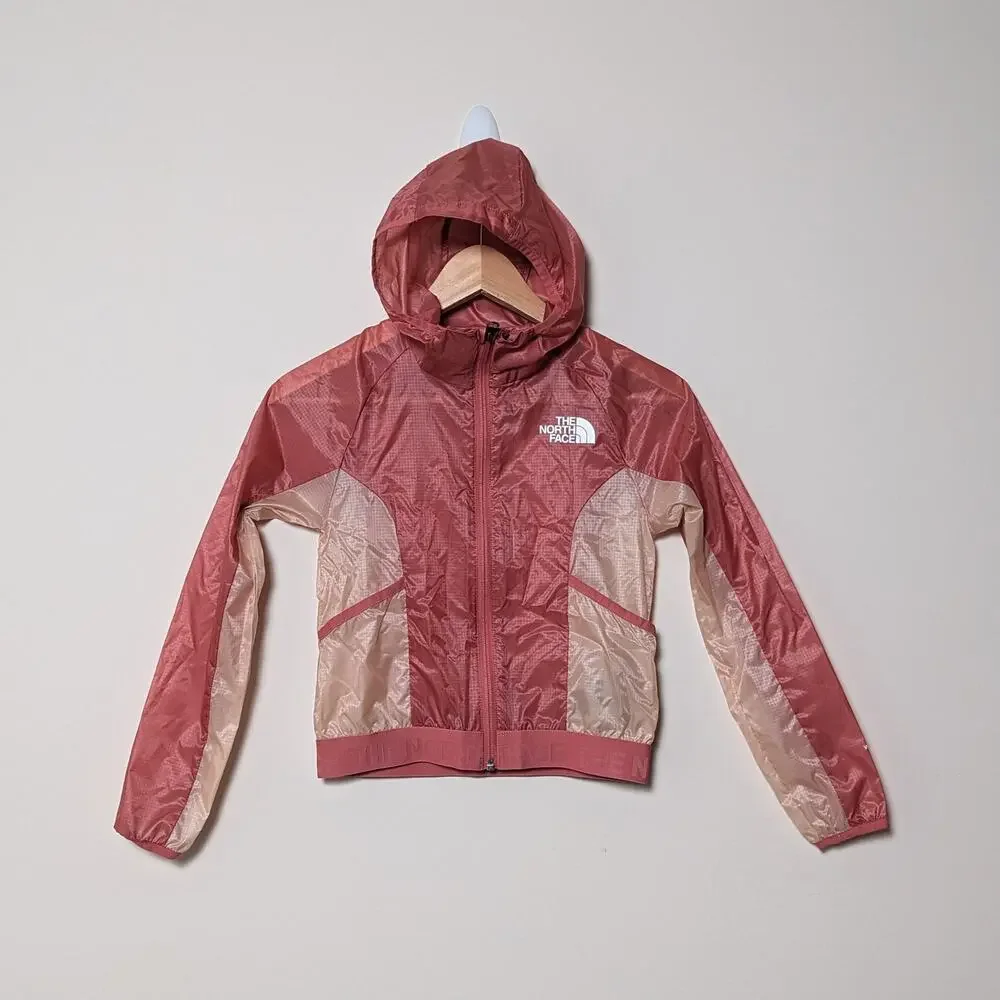 NWT The North Face Windwall Hoodie Pink Jacket Size S/7-8 Slate Rose
